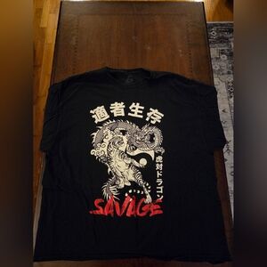 MEN 3xl graphic tee black "SAVAGE"